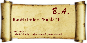 Buchbinder Aurél névjegykártya